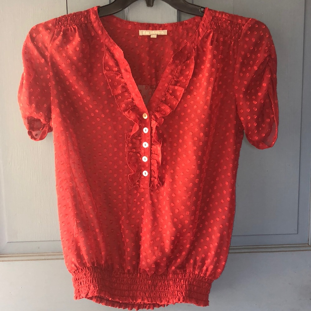 Danielrainn red see through blouse